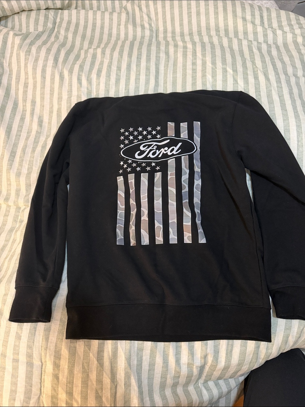 Ford Black sweatshirt with Camo Flag Graphic
